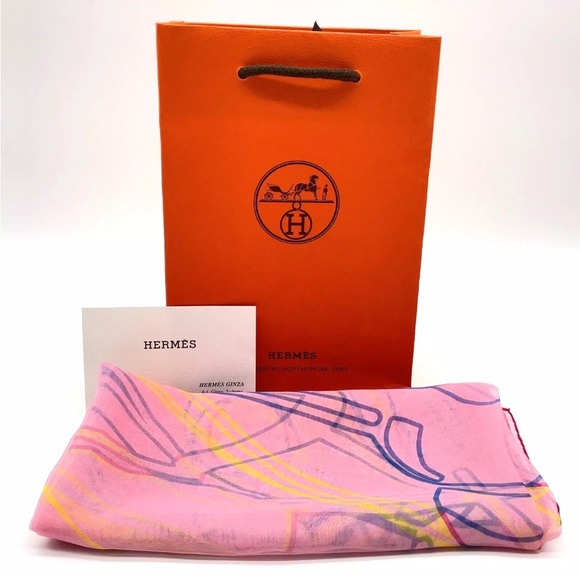 Hermes Accessories - Auth Hermes Carré 90 Caleche elastique/See-through Silk Scarf  W/Bag EUC!